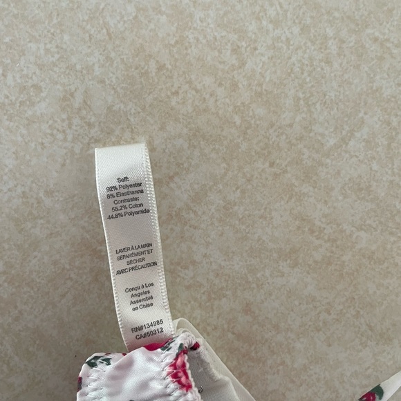 For Love & Lemons Mel rose white red floral bustier cropped top 37431 - Picture 8 of 12